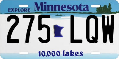 MN license plate 275LQW