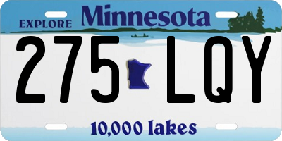 MN license plate 275LQY