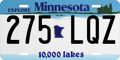 MN license plate 275LQZ