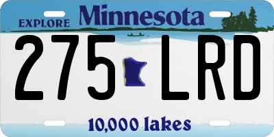 MN license plate 275LRD