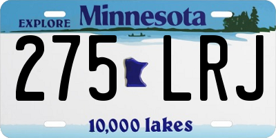 MN license plate 275LRJ