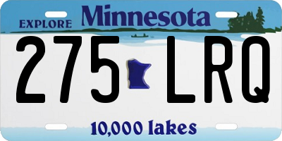 MN license plate 275LRQ
