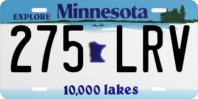 MN license plate 275LRV