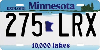 MN license plate 275LRX