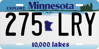 MN license plate 275LRY
