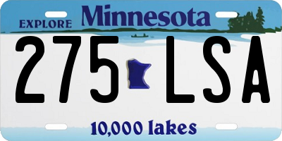 MN license plate 275LSA
