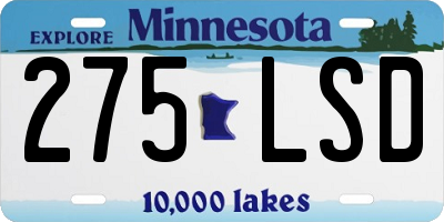 MN license plate 275LSD