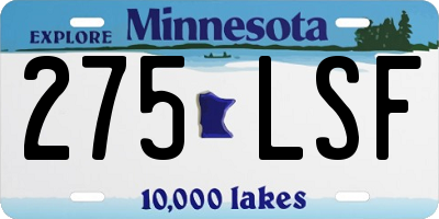 MN license plate 275LSF