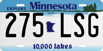 MN license plate 275LSG