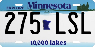 MN license plate 275LSL