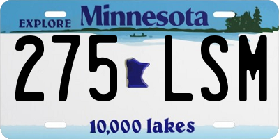 MN license plate 275LSM