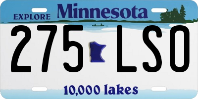 MN license plate 275LSO