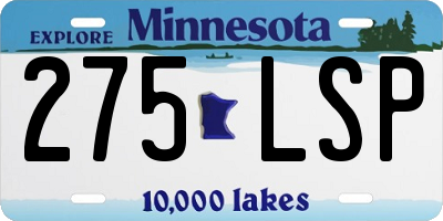 MN license plate 275LSP