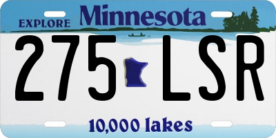 MN license plate 275LSR