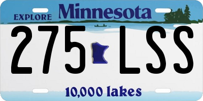 MN license plate 275LSS
