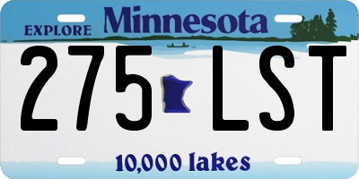 MN license plate 275LST