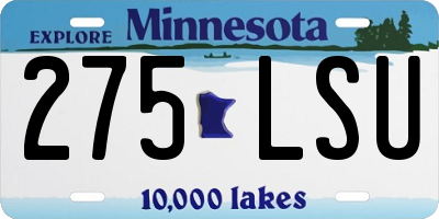 MN license plate 275LSU