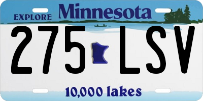 MN license plate 275LSV