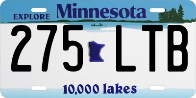 MN license plate 275LTB