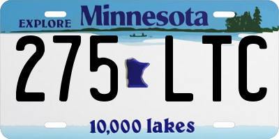 MN license plate 275LTC