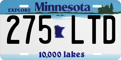 MN license plate 275LTD