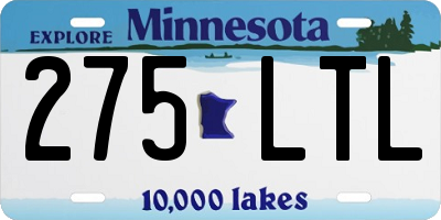 MN license plate 275LTL