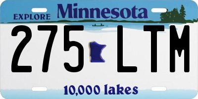 MN license plate 275LTM