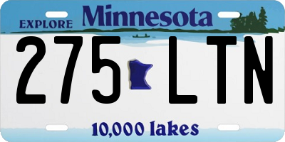 MN license plate 275LTN
