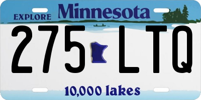 MN license plate 275LTQ
