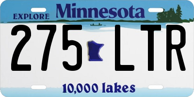 MN license plate 275LTR