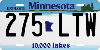 MN license plate 275LTW