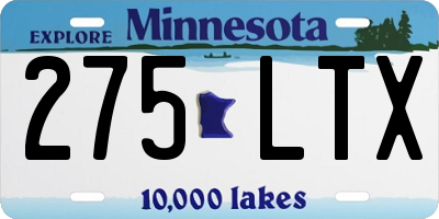 MN license plate 275LTX