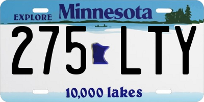 MN license plate 275LTY