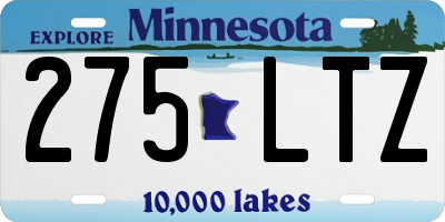 MN license plate 275LTZ