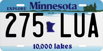 MN license plate 275LUA