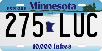 MN license plate 275LUC