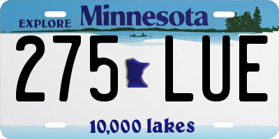 MN license plate 275LUE