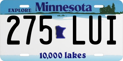 MN license plate 275LUI