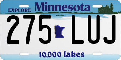 MN license plate 275LUJ