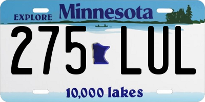 MN license plate 275LUL