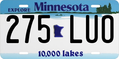 MN license plate 275LUO