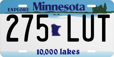 MN license plate 275LUT