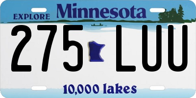 MN license plate 275LUU