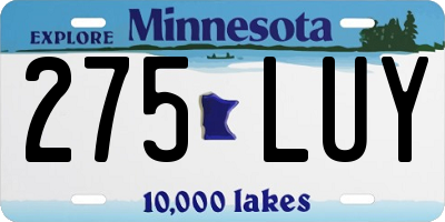 MN license plate 275LUY