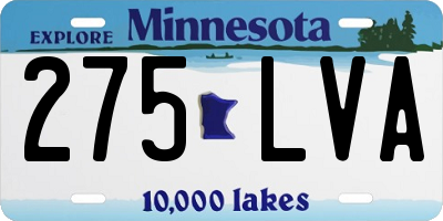 MN license plate 275LVA