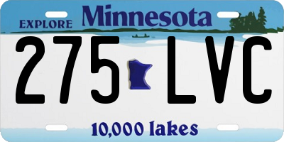 MN license plate 275LVC