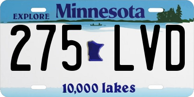 MN license plate 275LVD