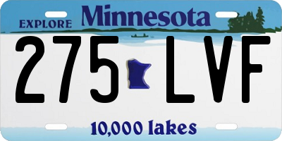 MN license plate 275LVF