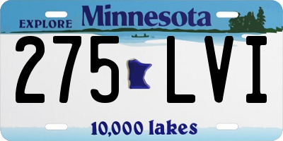MN license plate 275LVI