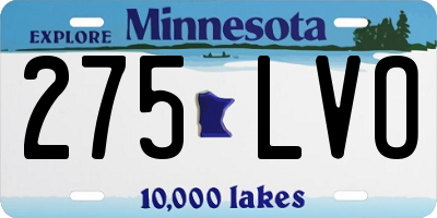 MN license plate 275LVO